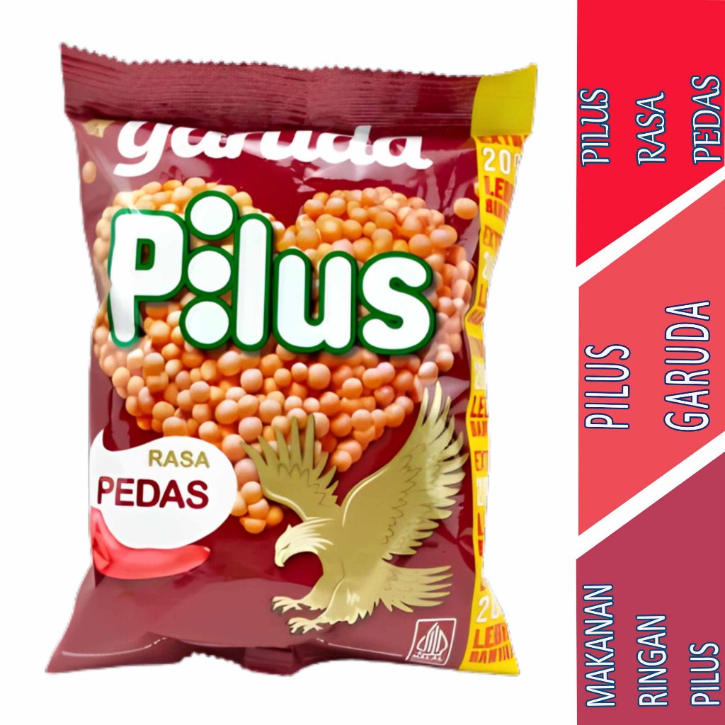 

Pilus Rasa Pedas - Pilus Garuda - Makanan Ringan Pilus - 80gr