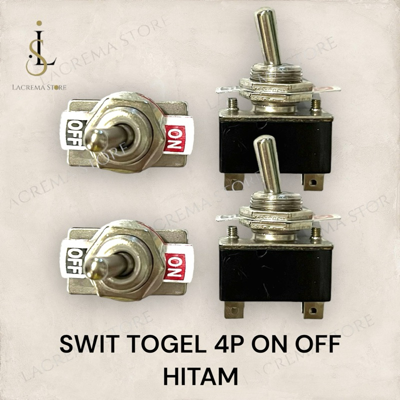 SAKLAR TOGGLE 4 PIN ON OFF TOGGLE SWITCH 4P HITAM