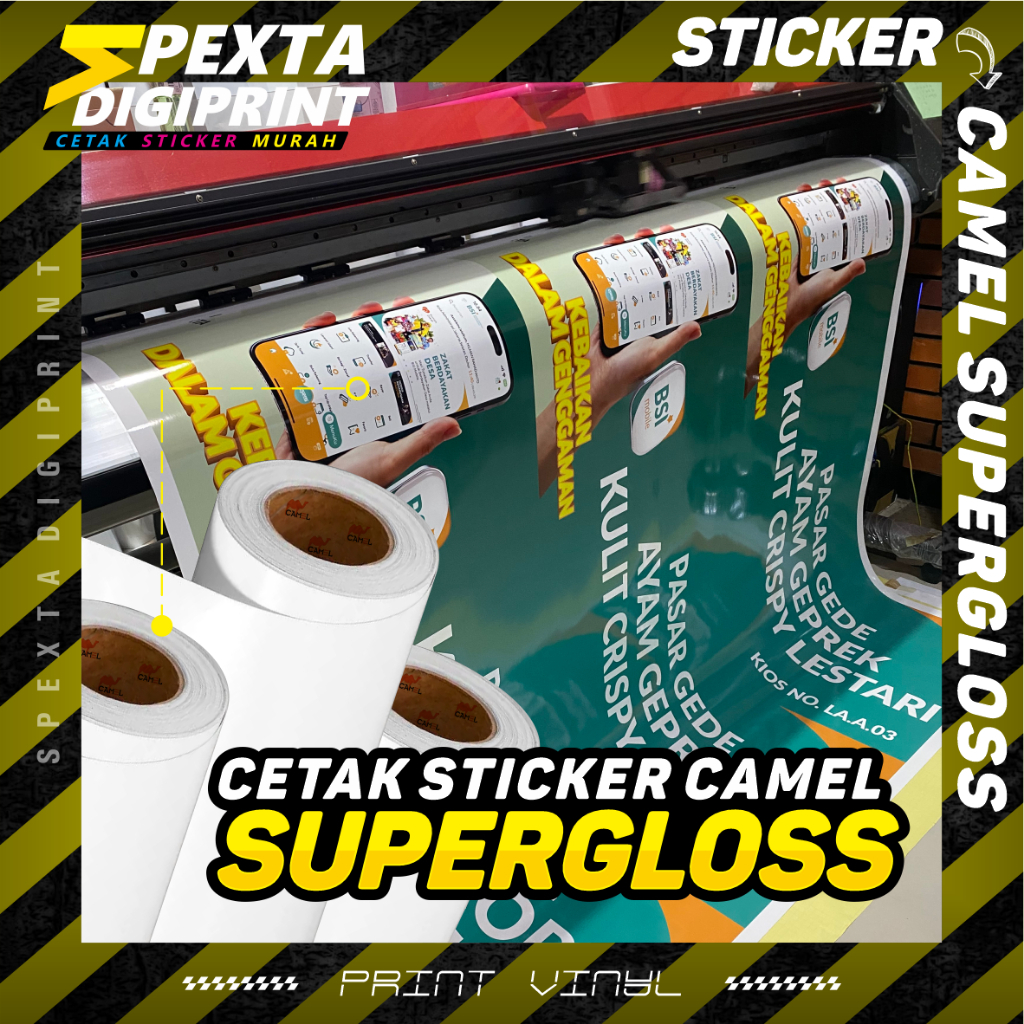 

Cetak sticker meteran camel supergloss 50cm/ Print only