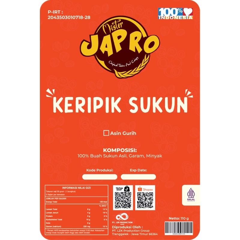 

Keripik/Stik Sukun - MISTER JAPRO 1 KG