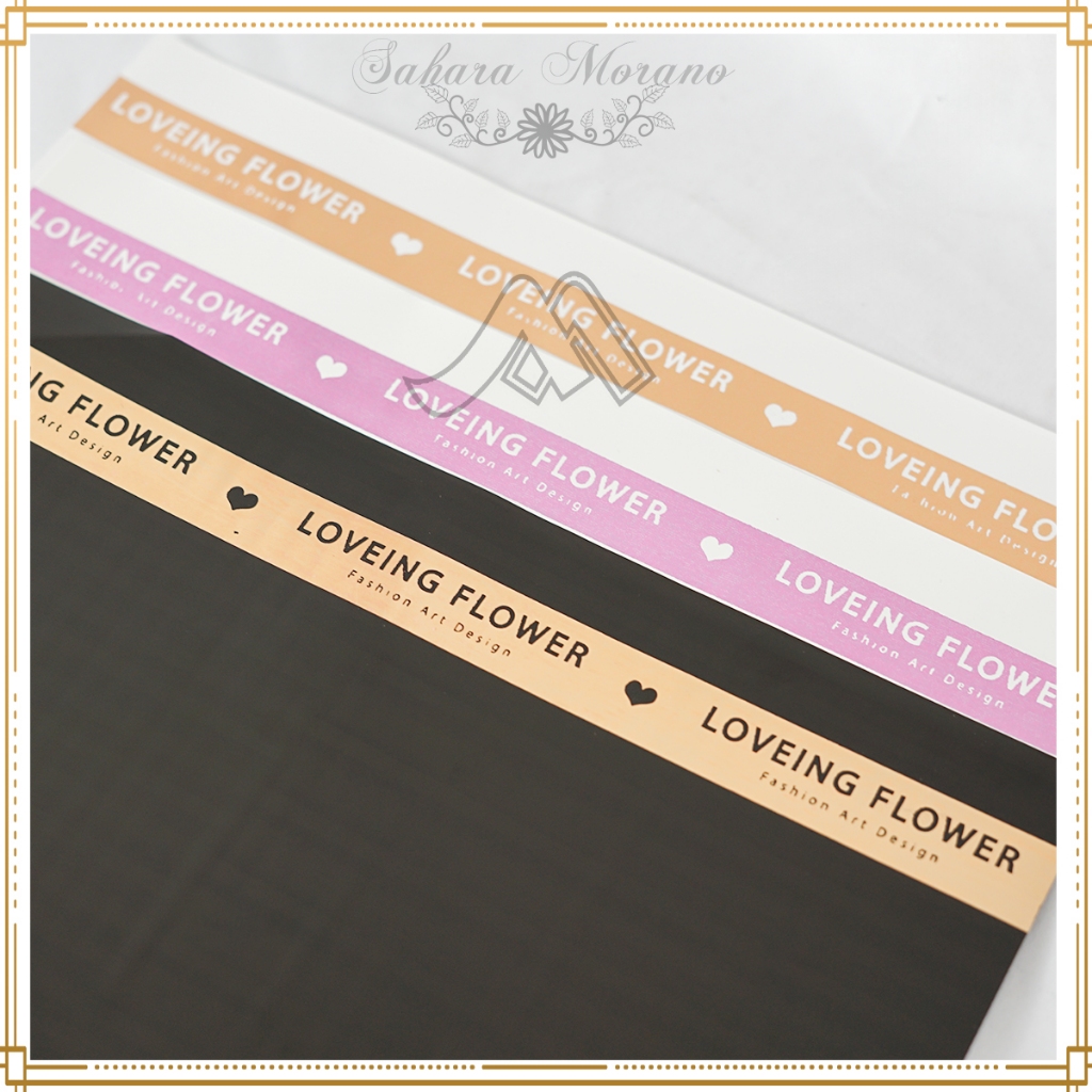 

[1 Pack] Flower Wrapping Kertas Cellophane Tulisan Loeving Flower dan Happy Day