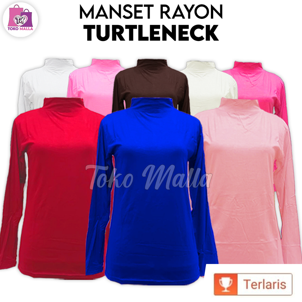 Inner Manset Lengan Panjang Turtleneck Bahan Rayon Super Adem Mngset Leher Tinggi Dalaman Wanita Mus