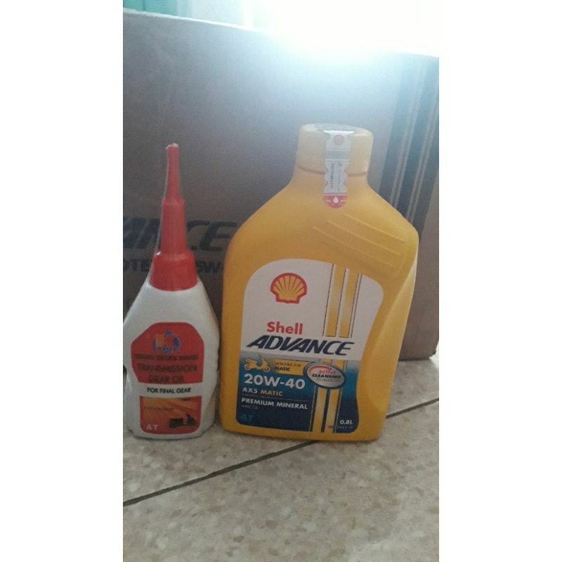 oli motor matic murah shell  ax5 20w40+oli gear