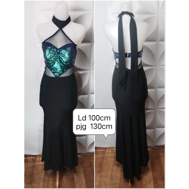 Dress Panjang sexy pesta hitam