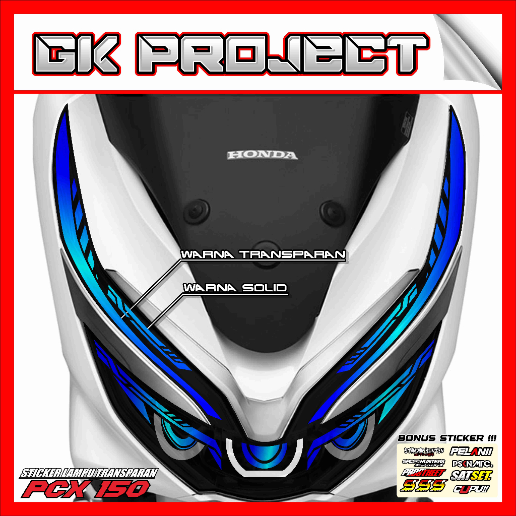 Stiker Lampu PCX 150 | Stiker Variasi Lampu Alis Motor Honda PCX 150 New | Stiker Alis Pcx Rgb GK 03