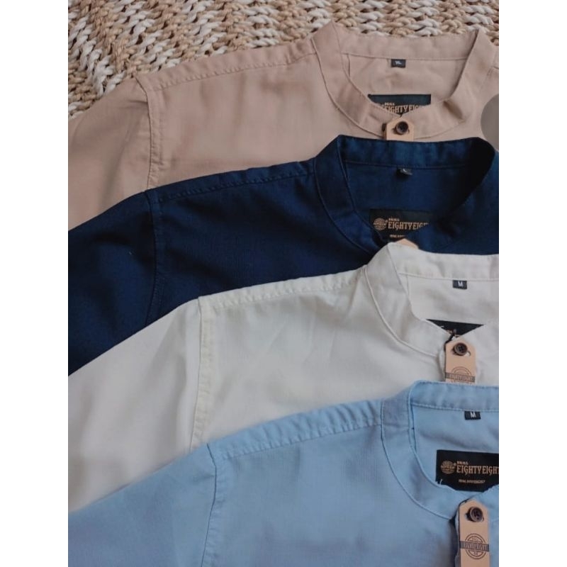 Kemeja Koko Kurta Lengan Pendek Premium Brill Eighty Eight Kaffi