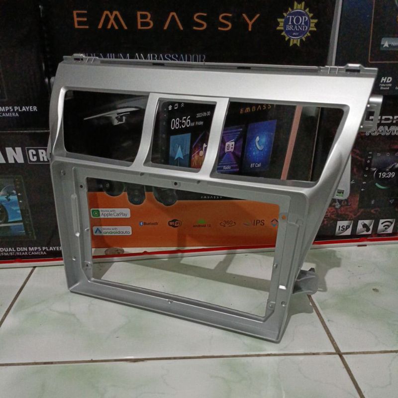 frame head unit android 9inch vios 2008 gen 2