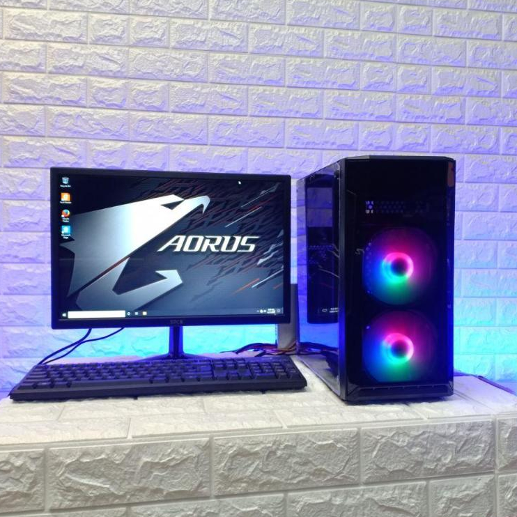 Pc Gaming Core i7 - Vga 4GB DDR5  - Monitor 24Inc - Ram 16Gb  - SSD256Gb CPU Game Editing Desain Gra