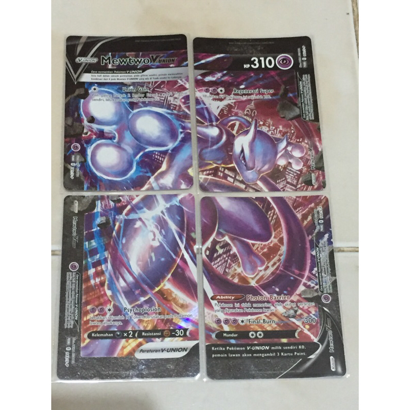KARTU POKEMON MEWTWO V UNION SET PROMO INDONESIA HOLO