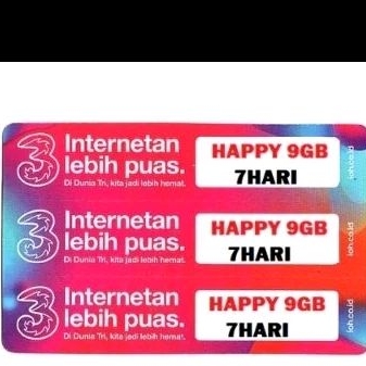 Voucher Tri 9gb 7hari