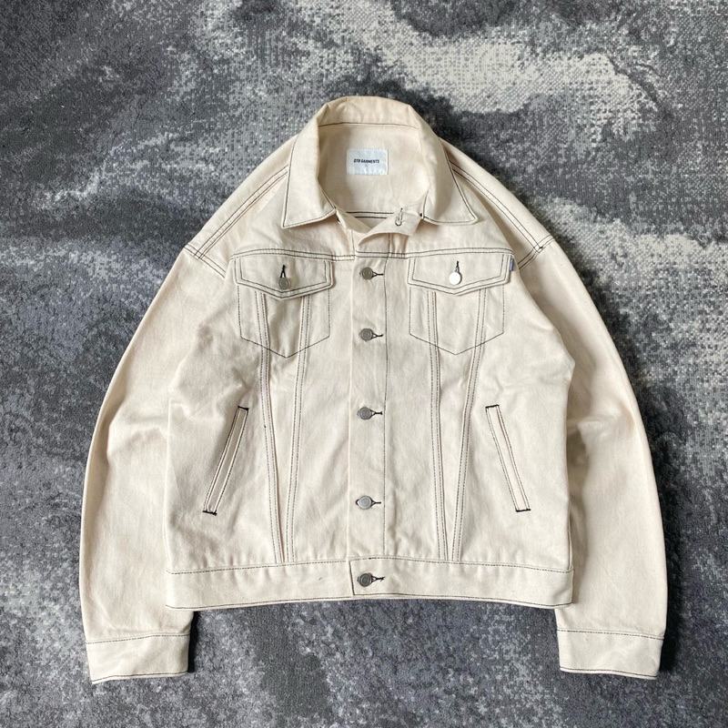 QT8 Garment Trucker Type III Jacket Broken White