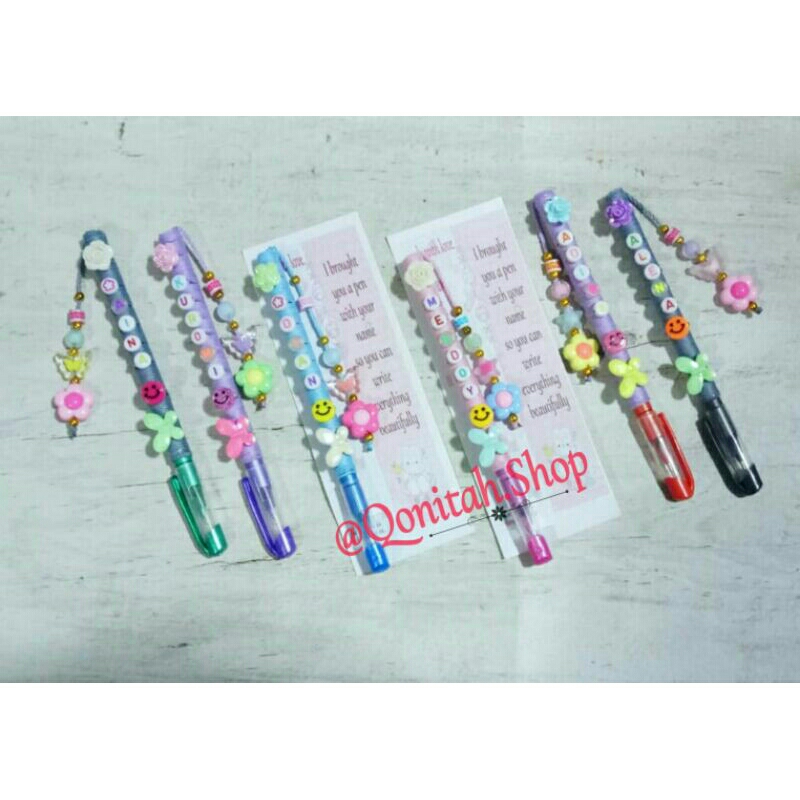 

Pulpen Bolpoin Pena Pensil Hias Manik Monte Mote Huruf Nama Hadiah