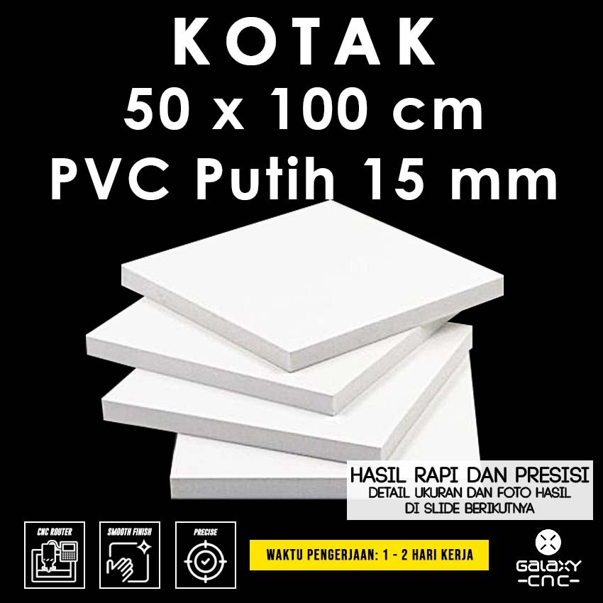 Kotak 50 x 100 cm - PVC Putih 15 mm - PVC Foam Board