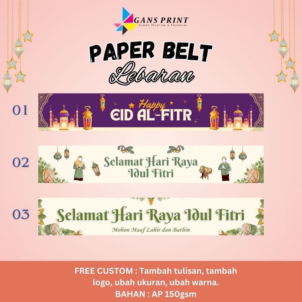 [GANSPRINT.ID] PAPER BELT / PAPER SLEEVE IDUL FITRI. HAMPERS IDUL FITRI MURAH