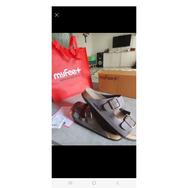 sandal kesehatan pria merk myfeet original uk. 42 warna beige