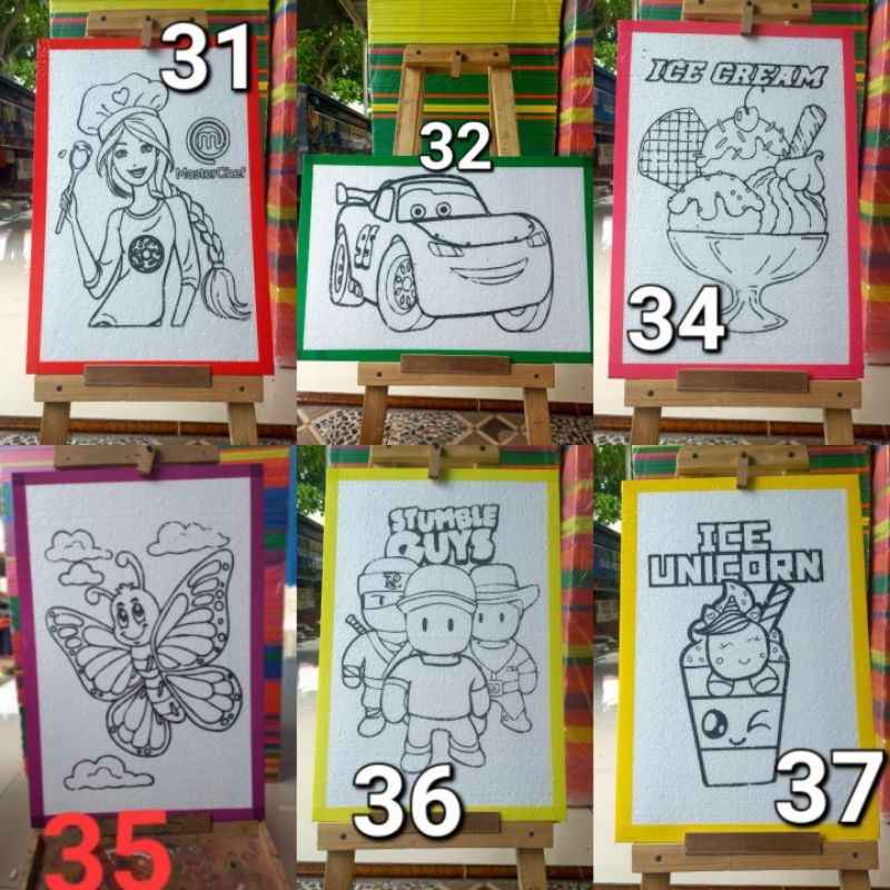 lukisan anak Styrofoam 100pcs [33x50]
