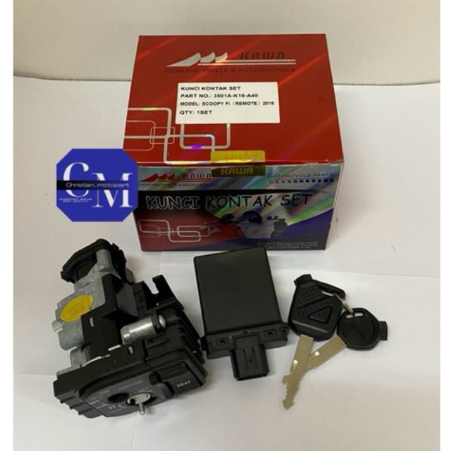 KUNCI KONTAK SET REMOTE SCOOPY FI 2016 (3501A-K16-A40)