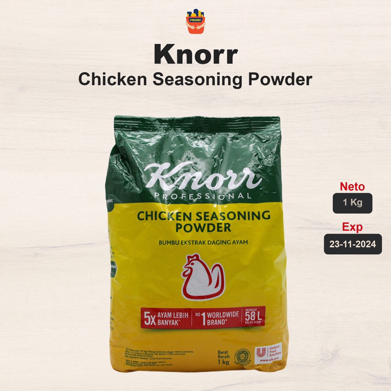 

Knorr Chicken Seasoning Powder 1 Kg - Bubuk Bumbu Ekstrak Daging Ayam 5x Ayam Lebih Banyak