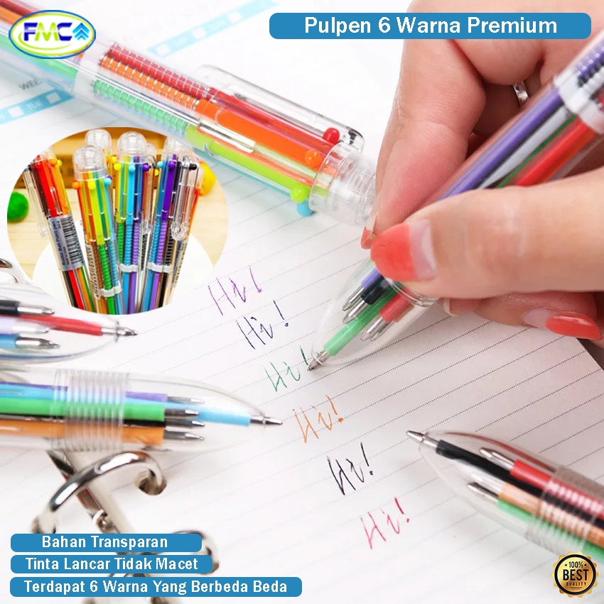 

Pulpen Warna Warni 6 In 1 Alat Tulis Belajar Murah Lucu Pena Warna Premium