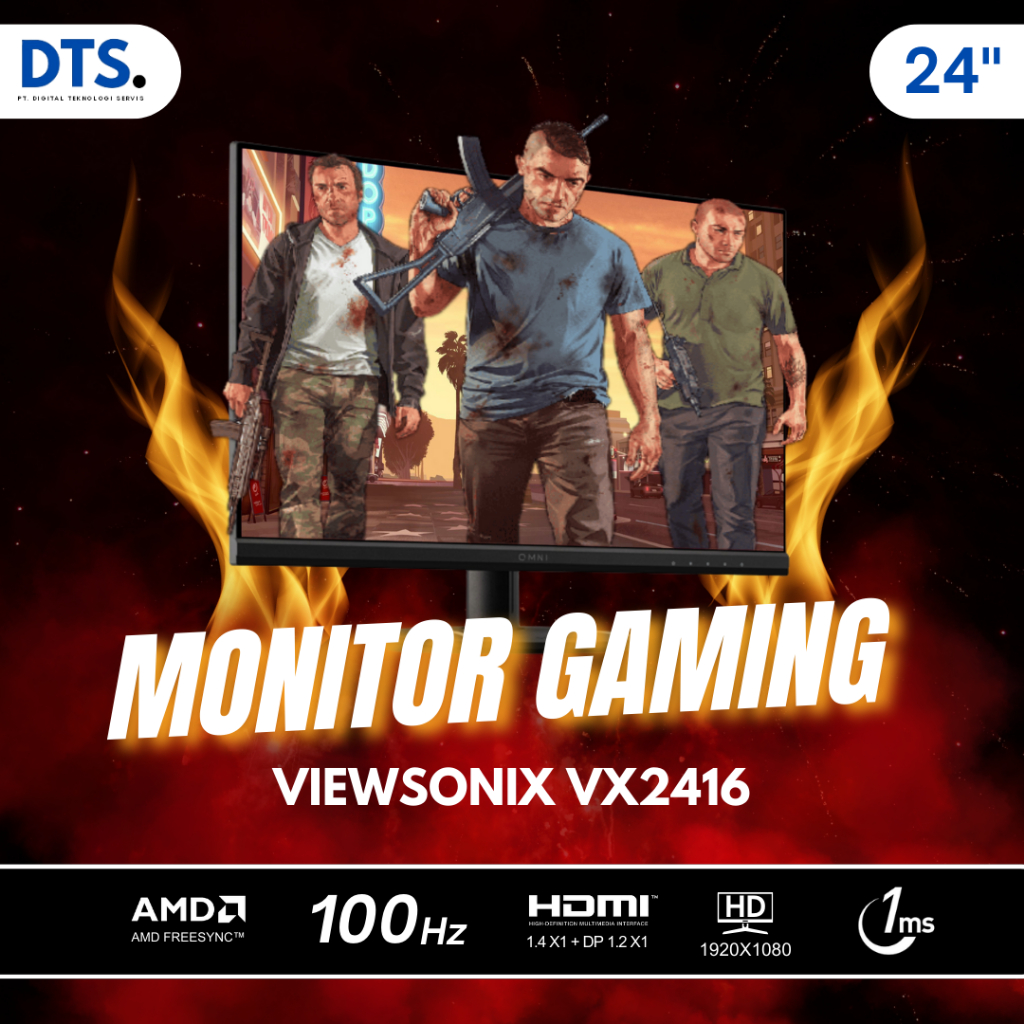 Monitor Gaming VIEWSONIC VX2416 24 IPS 1080p 100Hz 1ms
