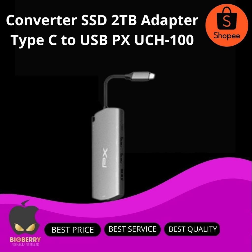 Converter SSD 2TB Adapter Type C to USB HDMI LAN 6 in 1 PX UCH-100