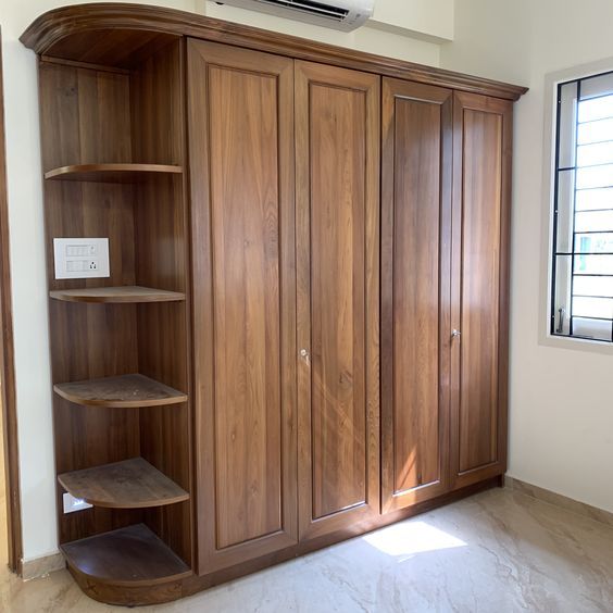 Lemari Pakaian Minimalis Jumbo 4 Pintu / Lemari Baju Minimalis Kayu Jati