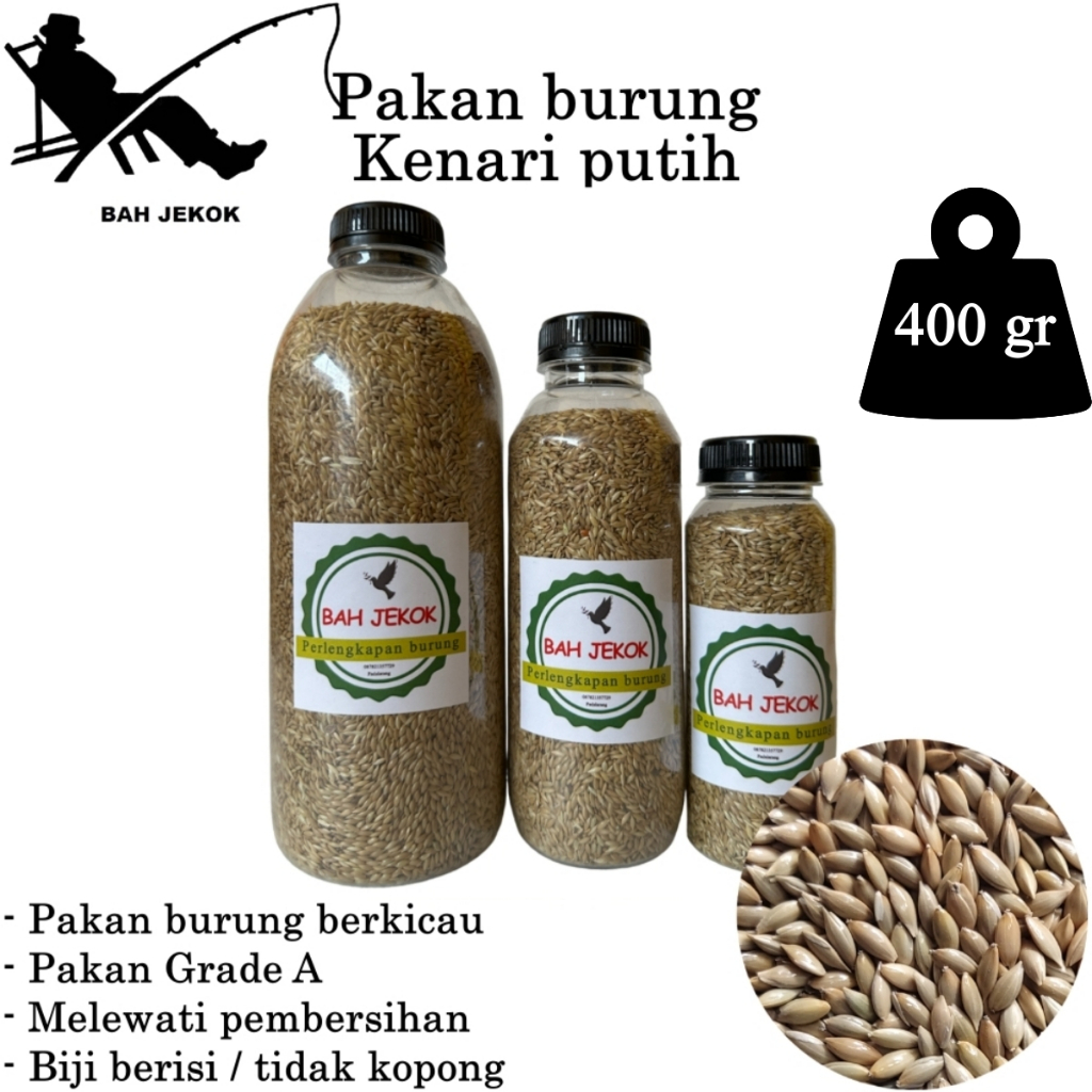 Pakan burung biji kenari untuk Kenari Finch Blackthroat Parkit Lovebird dll (400gr).