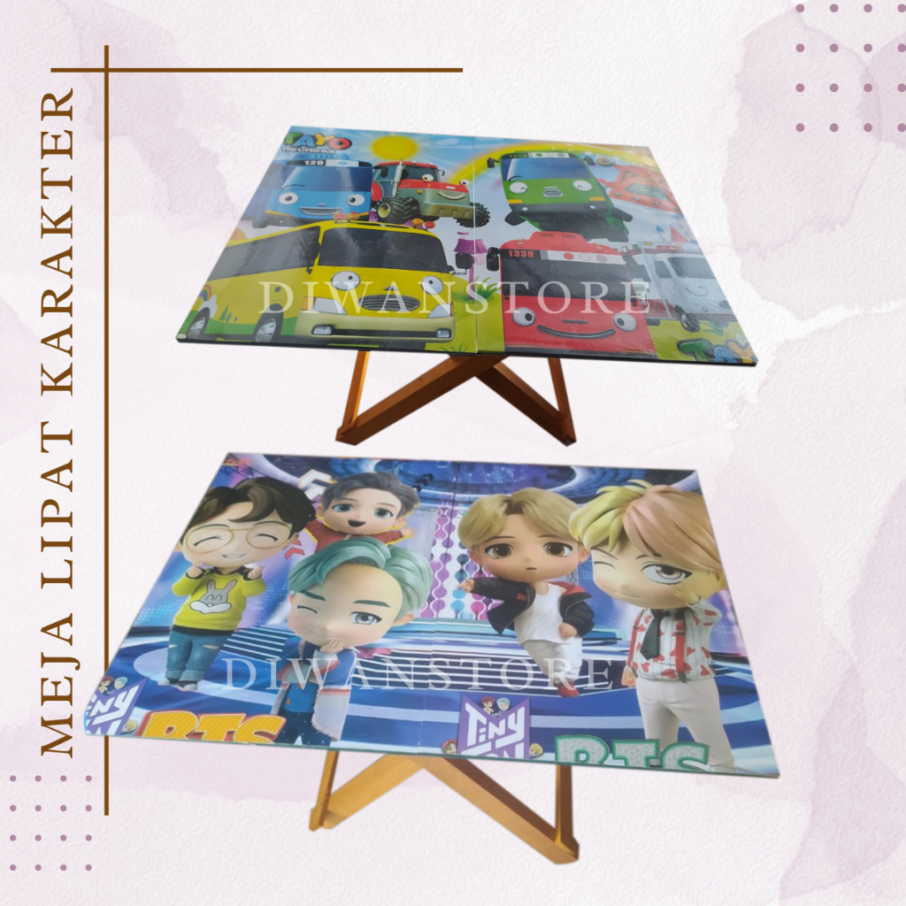 Meja Belajar Lipat Anak Karakter Bts Doraemon Hello Kitty Frozen Dan Masih Banyak Lagi Motif Lucu La