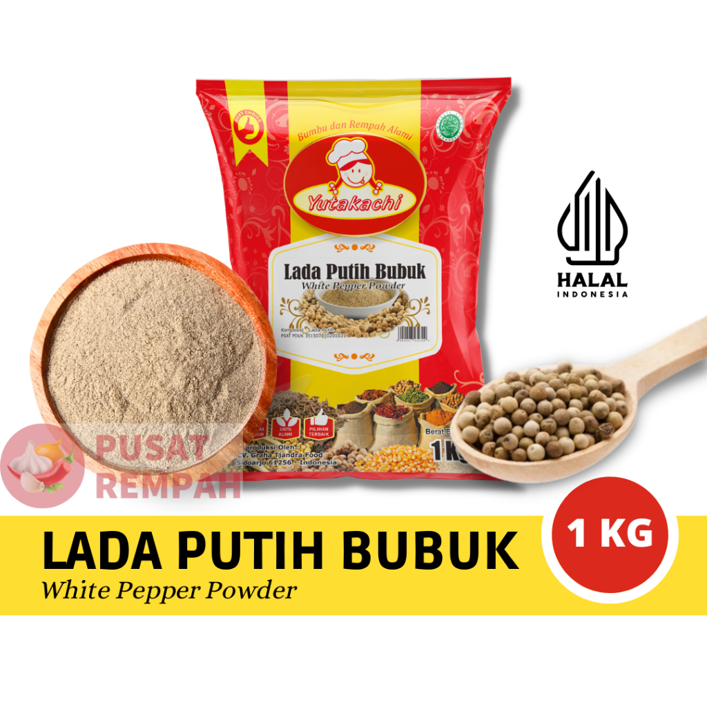 

Lada Putih Bubuk Super 1Kg Murni Yutakachi / Merica bubuk / Ground White Pepper / Bumbu Rempah Bubuk / Pusat Rempah