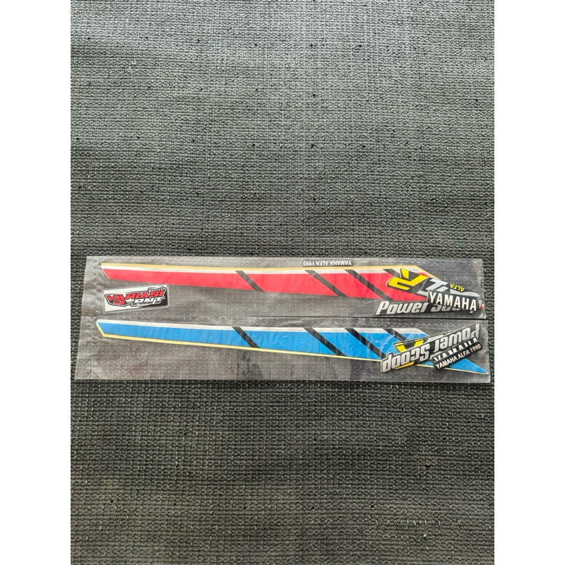 Striping Body set Yamaha Alfa 1990 warna merah dan biru