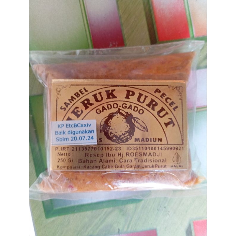 

Sambal Gado-Gado Jeruk Purut 250 gram Khas Madiun