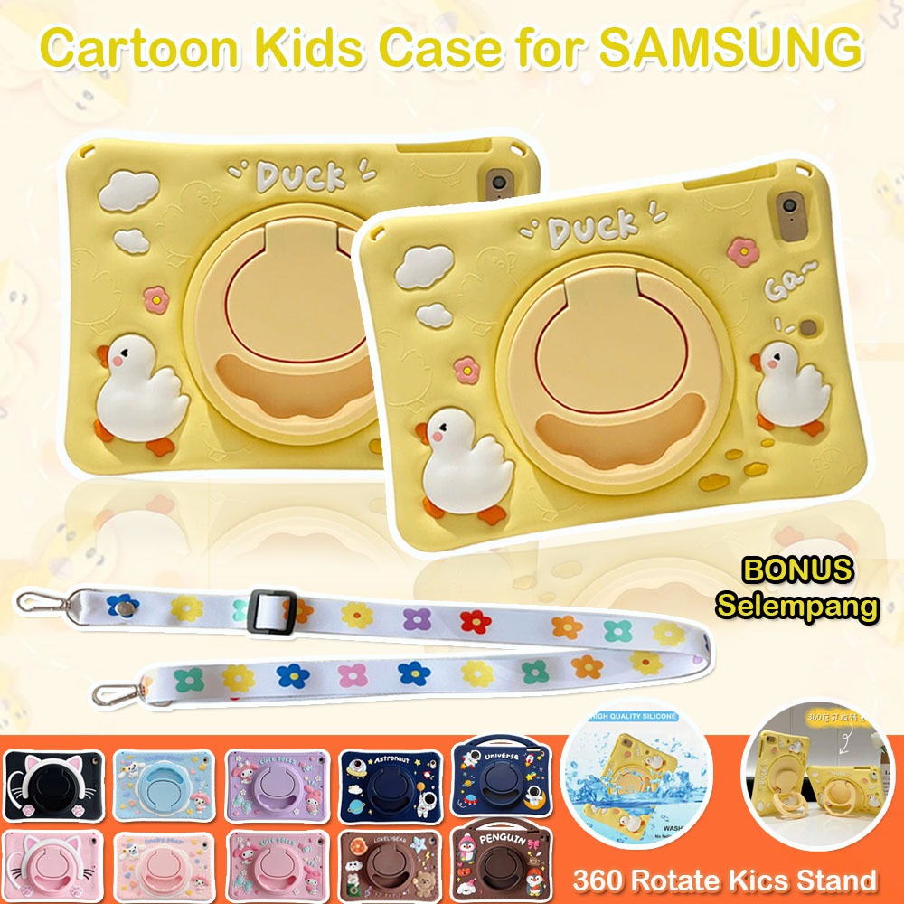 SAMSUNG Tab S6 Lite 10.4" 2020 Softcase Cartoon Kids Anak Cute Duck Stand Case Softcase Anak Motif L