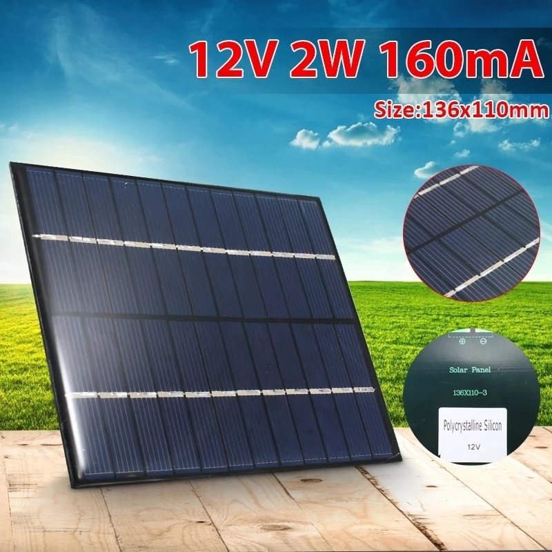 Modul Solar Cell Panel Surya Mini 9V/12V 2W Solar Panel Polycrystalline
