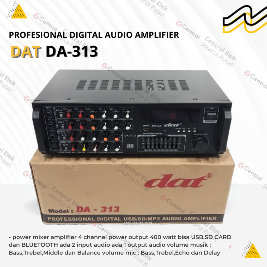 Power Amplifier DAT 4 channel DA 313 / DA313 BLUETOOTH ORIGINAL
