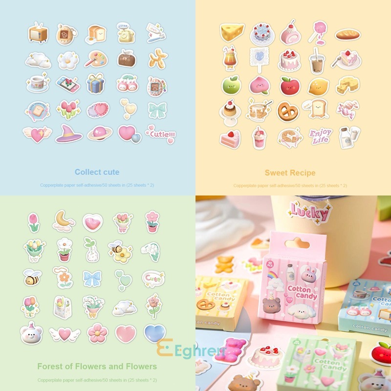 

COD ✨50PCS Kawaii Stiker Motif Marshmallow Stiker Kartun Cartoon Sticker Hewan Lucu Warna-Warni Diy Diary Scrapbooking Sticker Jurnal Bujo Planner Deco Stiker Hias-LSJ