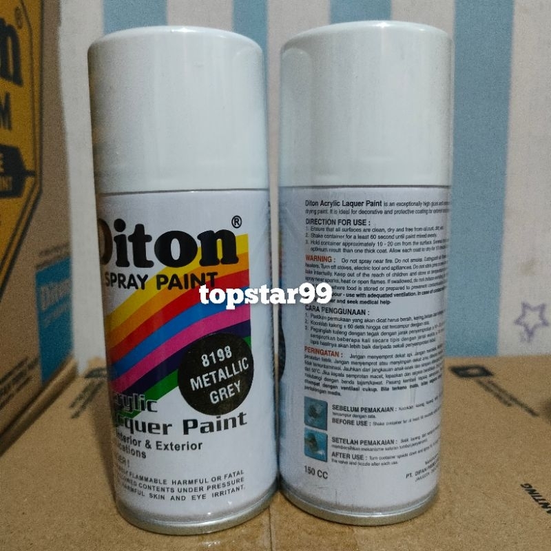 Pilok Pilox Cat Semprot Diton 150cc Metalik Grey 8198 Spray Paint