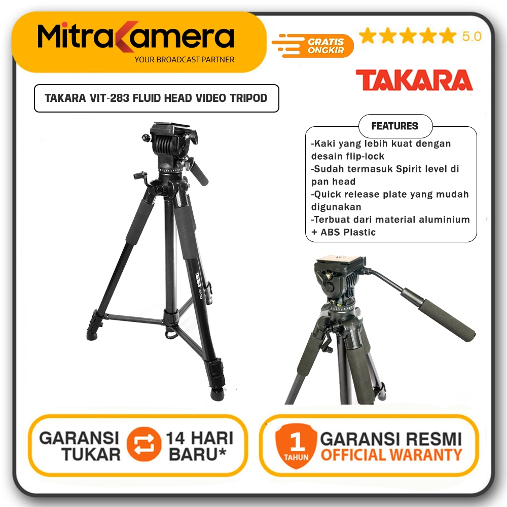 TAKARA VIT-283 Fluid Head Video Tripod