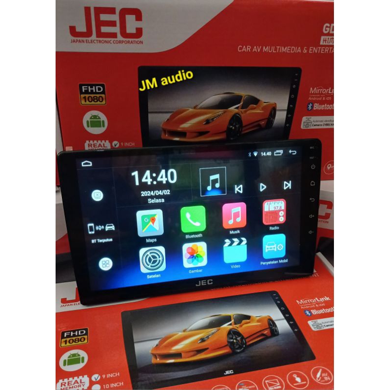 Head Unit TV Android 9 inch JEC GD-6881 Real Memory 2+32GB Android 12 Mobil (universal)