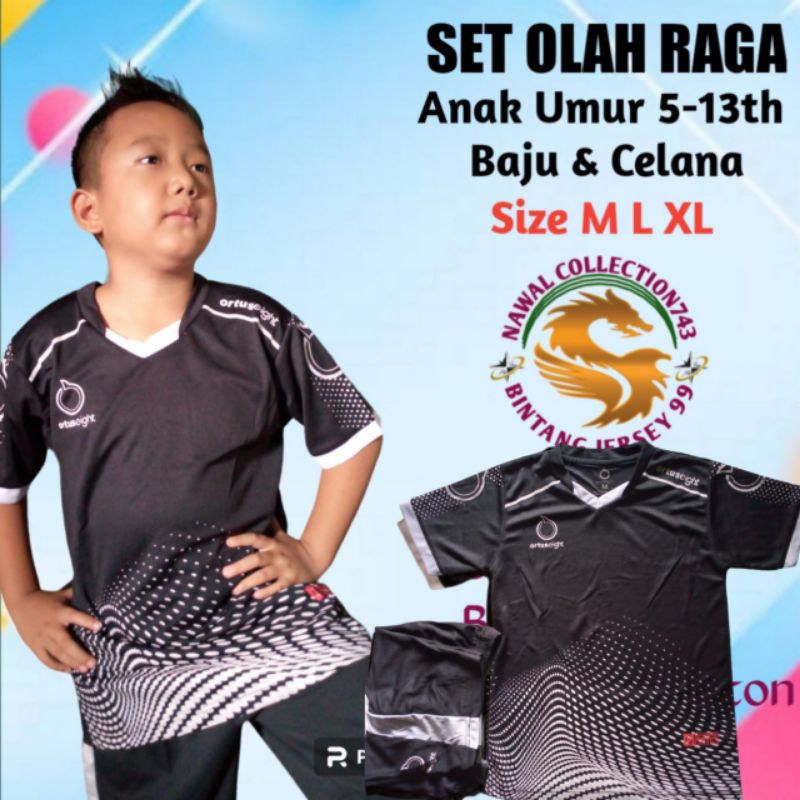 STELAN JERSEY BOLA ANAK U 5-13TH BAJU FUTSAL VOLI BADMINTON ORTUS TERLARIS