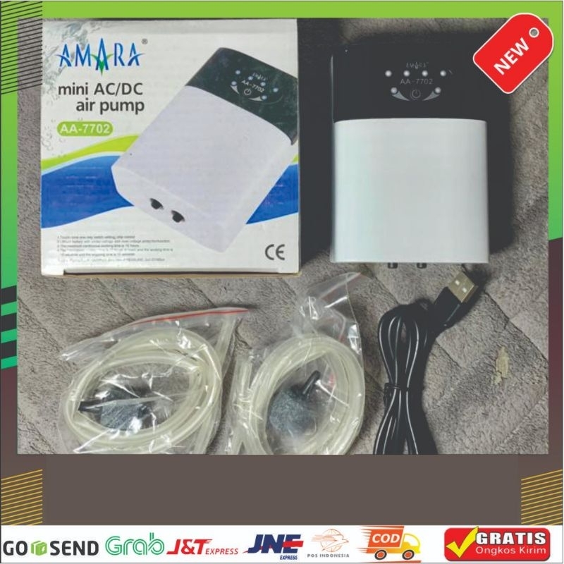 aerator ac dc Amara 2 lobang aquarium