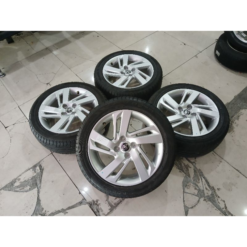 Velg bekas copotan Raize R16 plus ban 195 50 16 forceum pnp yaris,vios,ayla agya sigra,dll