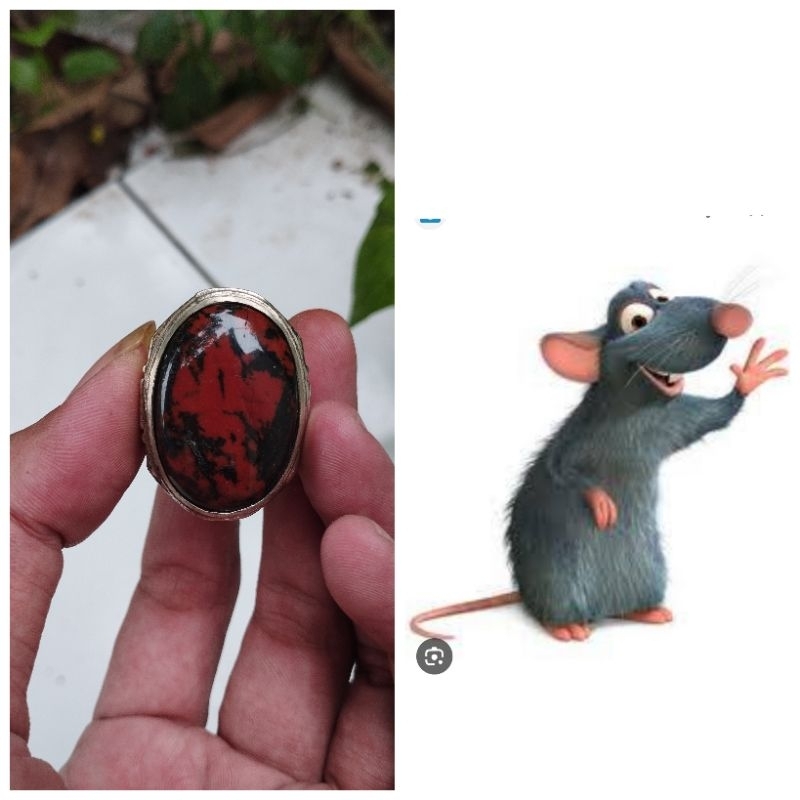 Batu Akik Garut Motif Tikus Merah.. Batu asli Natural Alam