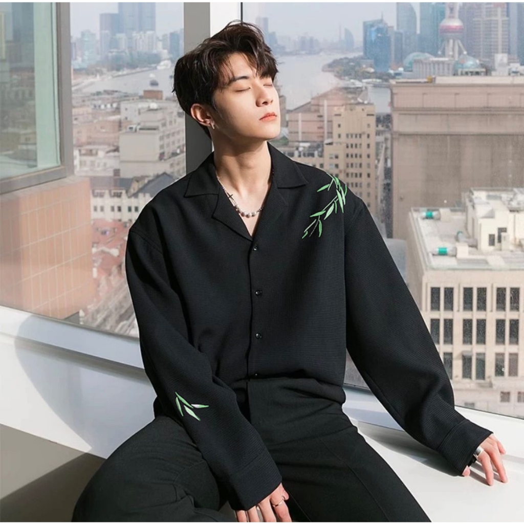 NEW KEMEJA PRIA KERAH TERBUKA TRENDY KOREA LOOKS ATASAN PRIA PREMIUM