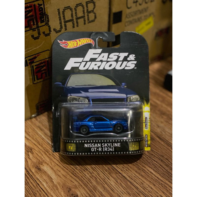 hotwheels skyline r34 fast furious retro card premium