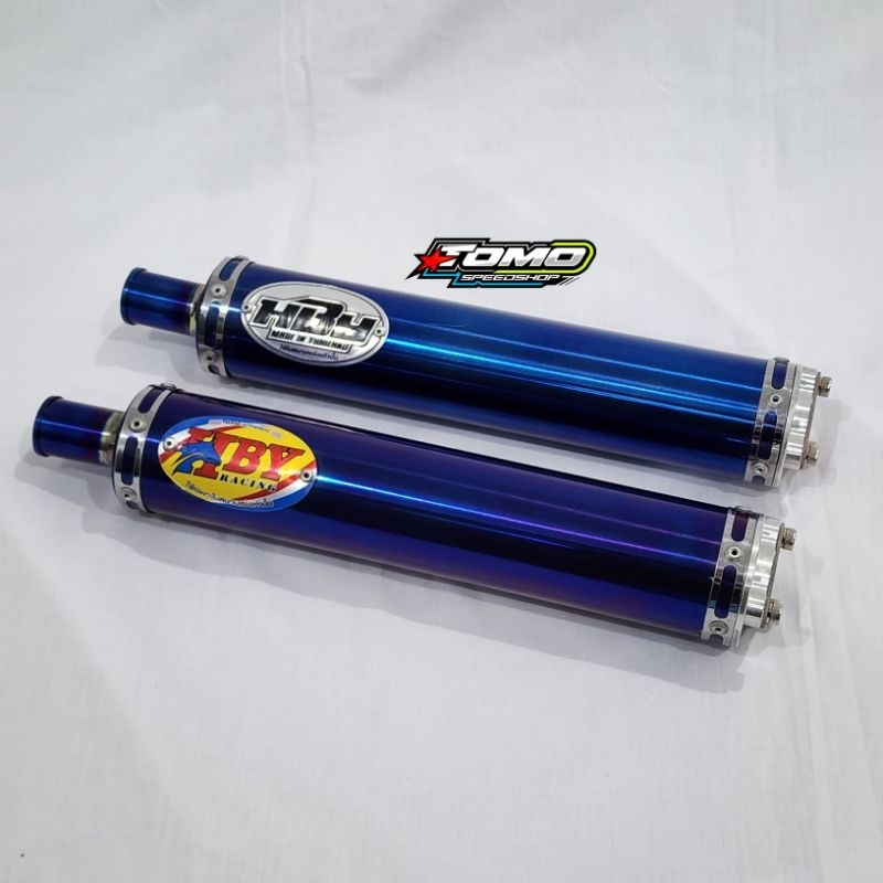 Silencer Knalpot HBY Titanium Blue Ninja SS R RR Original Thailand