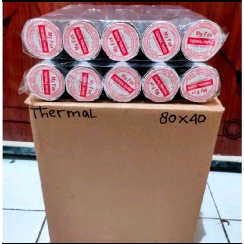 

10pcs kertas thermal murah ukuran 80x40mm