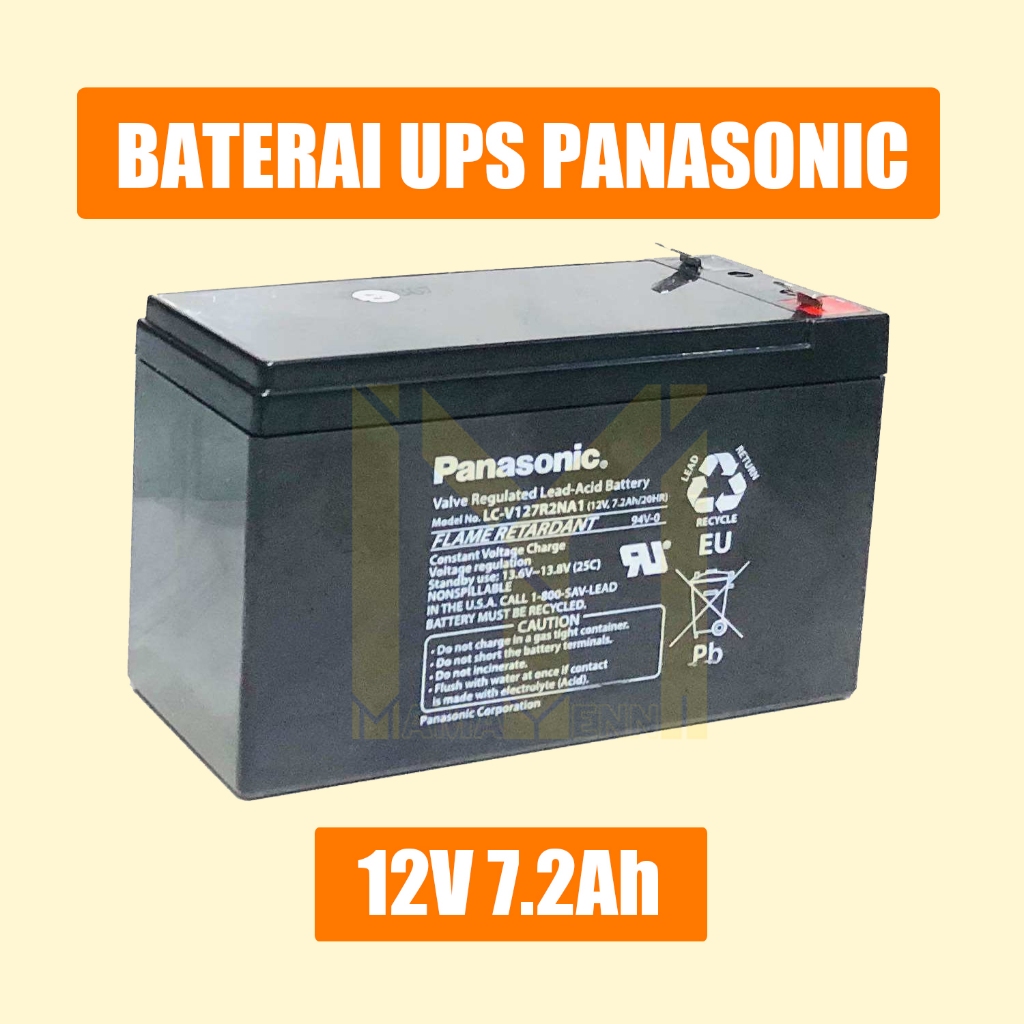 Baterai UPS Panasonic 12V 7.2Ah Baru/New / Baterai Aki Kering Panasonic 12 Volt for UPS