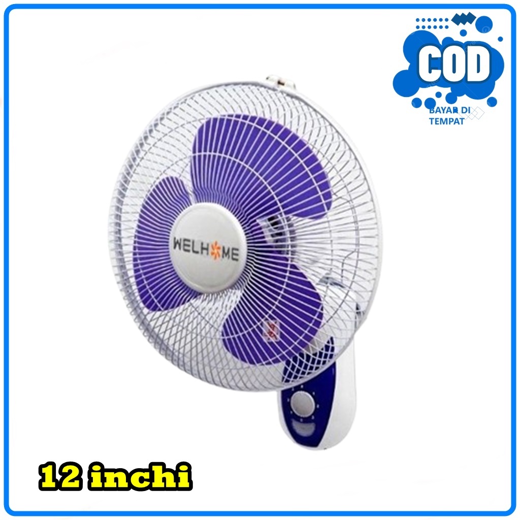 WELHOME 1261 Kipas Angin Dinding 12 inchi Dinding