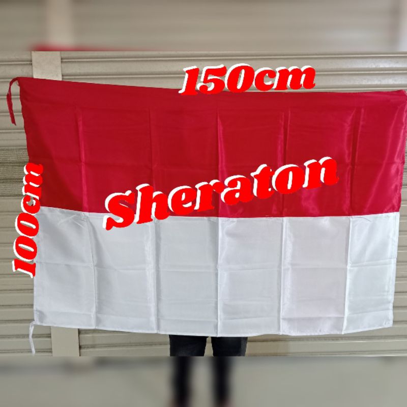 

bendera Indonesia bendera merah putih bahan satin UK. 100cm x 150cm