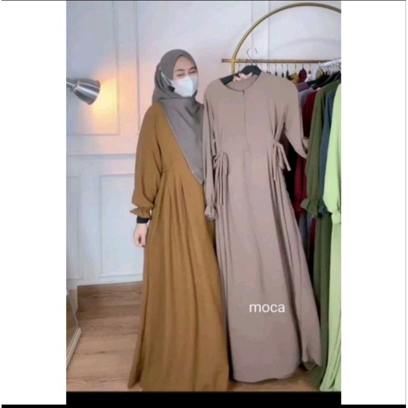 DERA GAMIS CRINKLE AIRFLOW//PAKAIAN WANITA MUSLIMAH-Mocaa